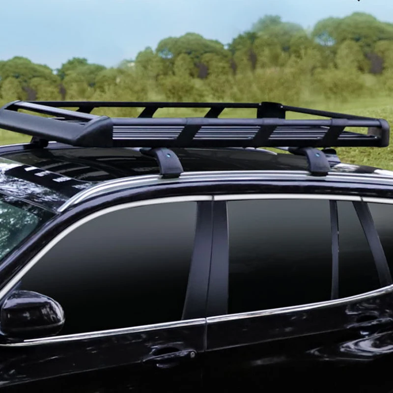 Thickened Aluminum Alloy Double-layer Roof Luggage Rack SUV General Roof Load Bearing Frame Car Travel Rack Shelf Modification