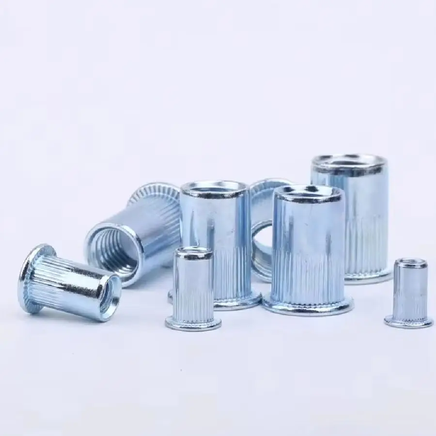 Galvanized rivet nuts, flat head and vertically arranged rivet nuts M3 M4-M12, flat head stainless steel/aluminum rivet nuts