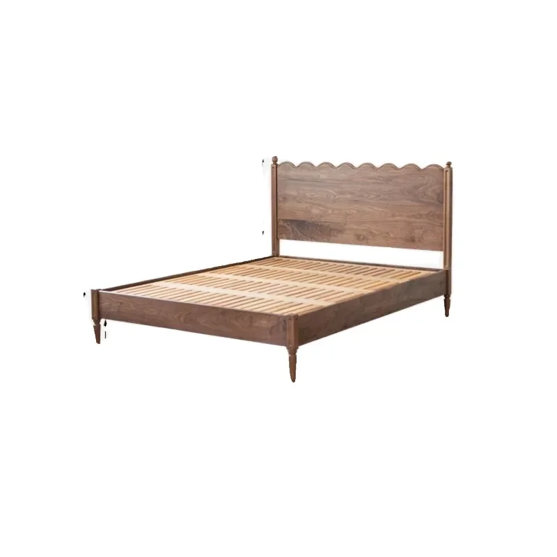 

North American black walnut solid wood bed Nordic modern simple Japanese master bedroom double bed Cherry