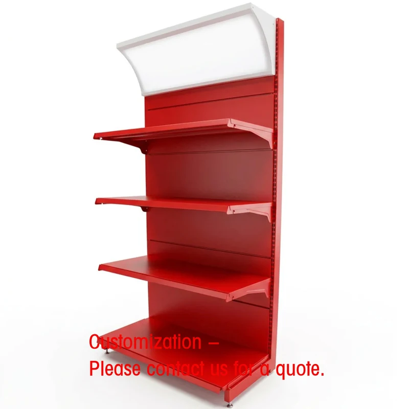 

custom.Gondola Metal Supermarket Shelves-5-Shelf Light Duty Display Rack with Adjustable Back Quick Installation &