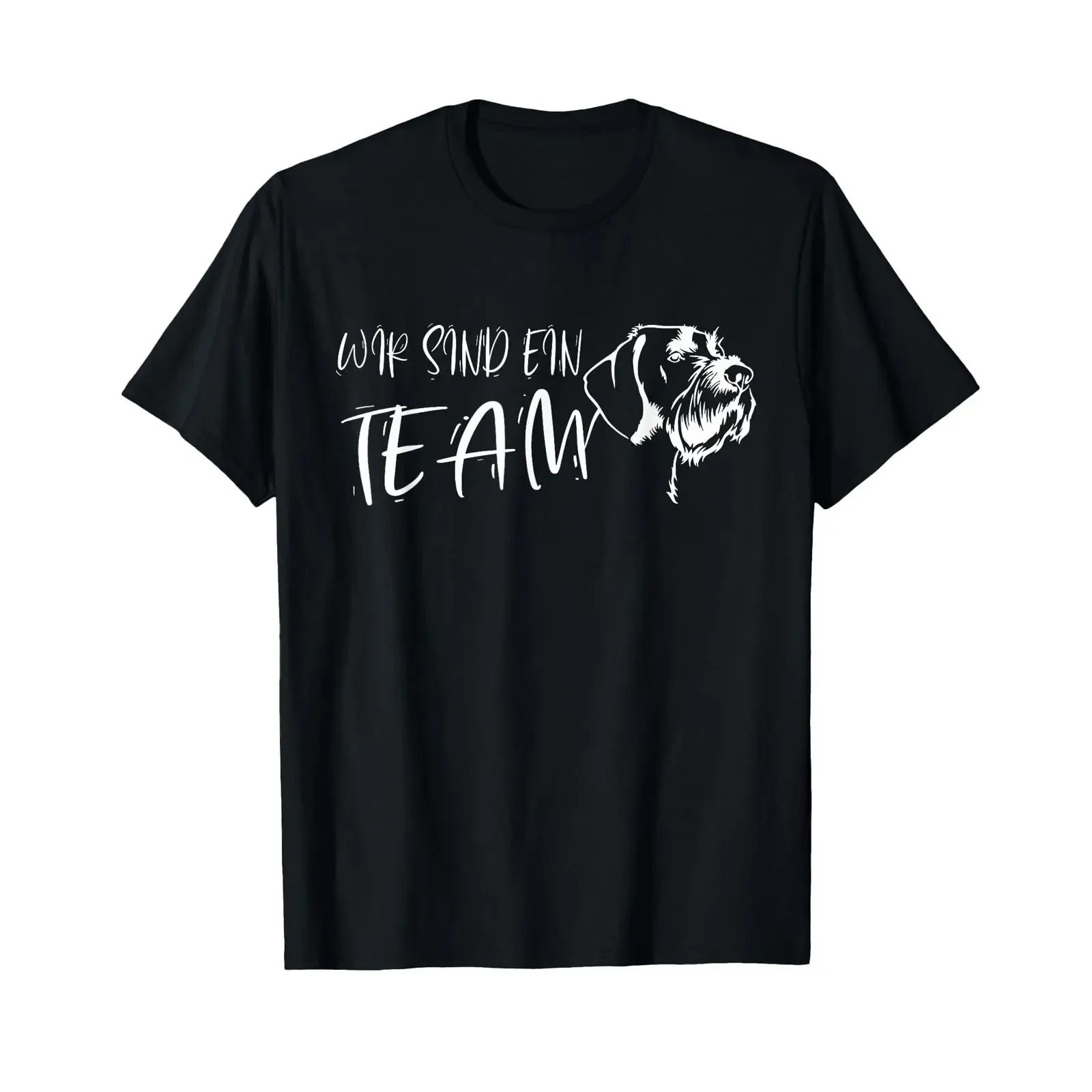 for dog owners German Wirehaired Pointer T shirt Black S Classic Short sleeve Summer Autumn vintage Washed Stretched graphic