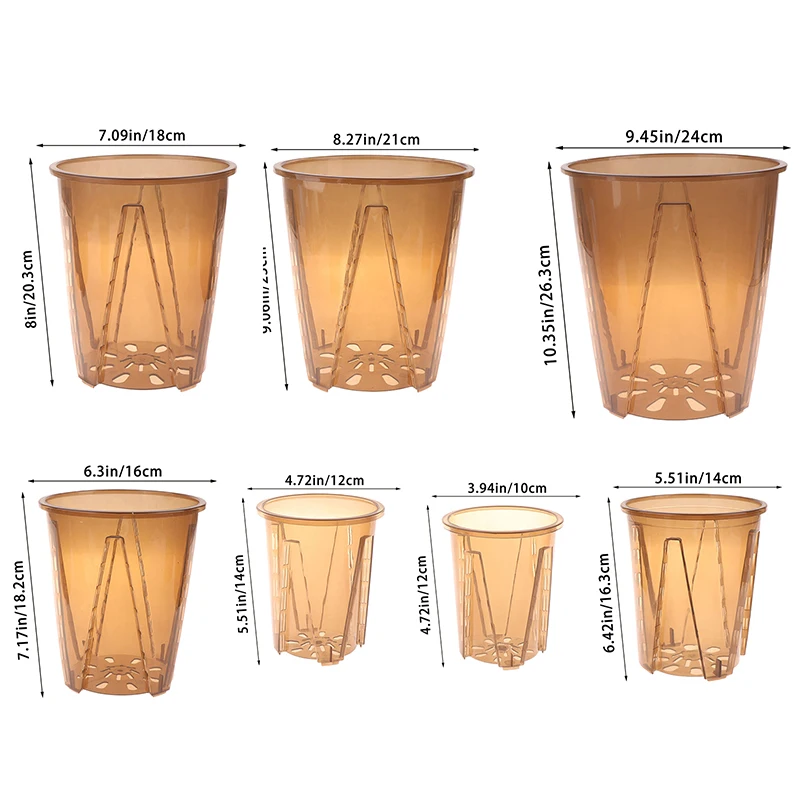 Transparent Plastic Orchid Root Control Pot With Holes Stomata Phalaenopsis Cattleya Breathable Planting Container Home Garden