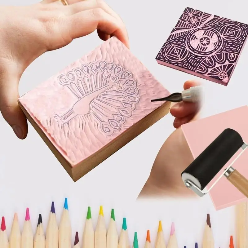 DIY Rubber stamps Carving Tool Ergonomic Handle for Precisions Engraving in Art and Craft Projects 37JD