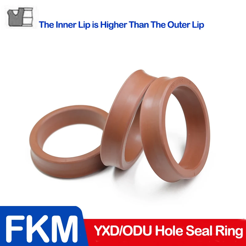 Fluorine Rubber YXD/ODU Hole Seal Ring, Pneumatic, Piston Seal, Hydraulic, Outer Diameter 12-400mm, Used to Seal The Piston Rod