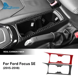 Real Soft Carbon Fiber Sticker For Ford Focus SE RS ST Ecoboost 2015 2016 2017 2018 LHD Car Gear Water Cup Panel Interior Trim