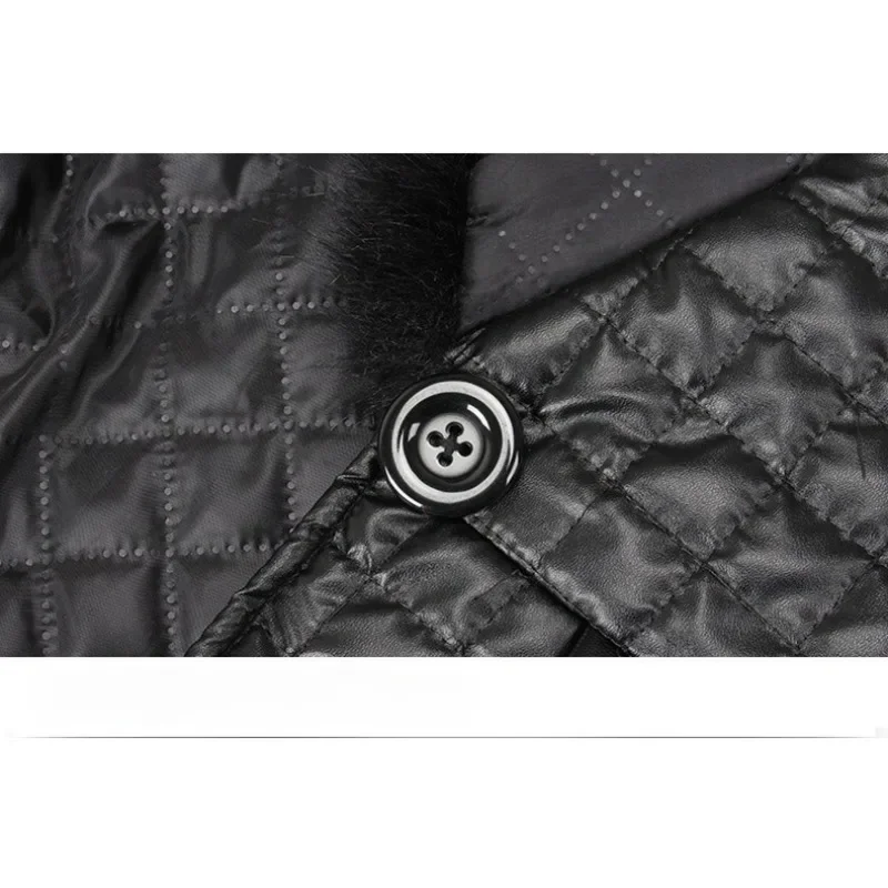 European American Winter Women's Medium and Long Imitation Fox Fur Collar Cotton Jacket with Cotton To Keep Warm Slim Fur Coat