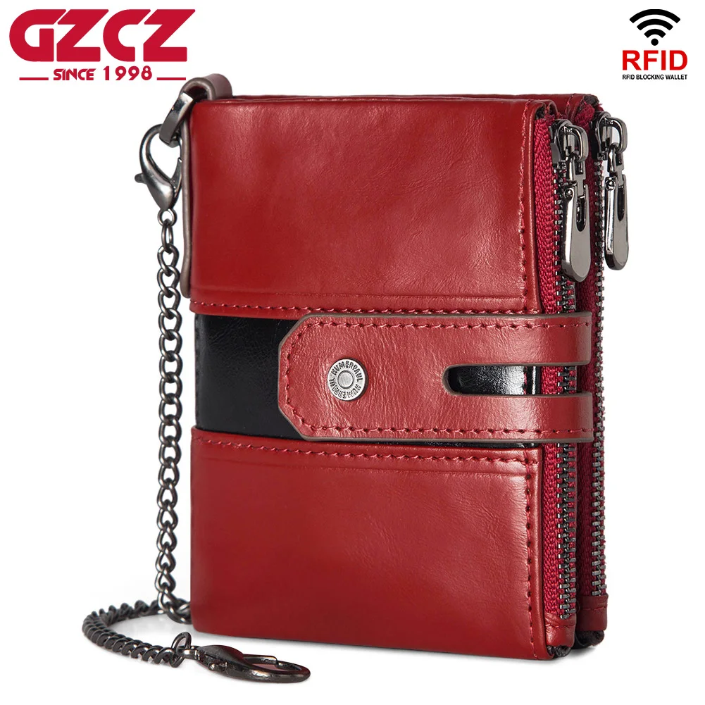 

GZCZ RFIDMulti-Function Wallet For Men Original Super Value Luxury Leather Coin Card Holder With Durable Anti-theft Zipper Purse