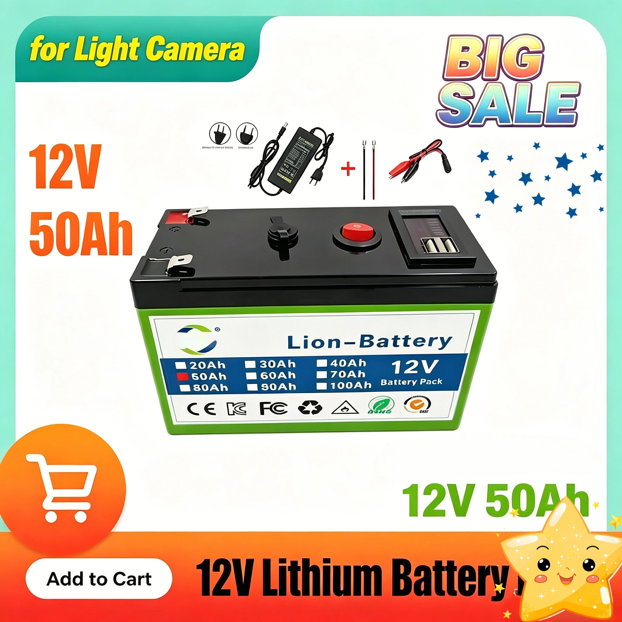 

Sales 18650 3S 12V 50Ah Lithium Battery Pack Built-in 30A BMS Solar Rechargeable Li-ion Battery for Power Station Solar System