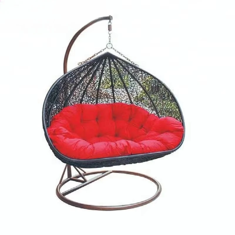 2 Seater Rattan Patio Swing, Outdoor Hanging Chair for Adults, Garden Relaxation Furniture