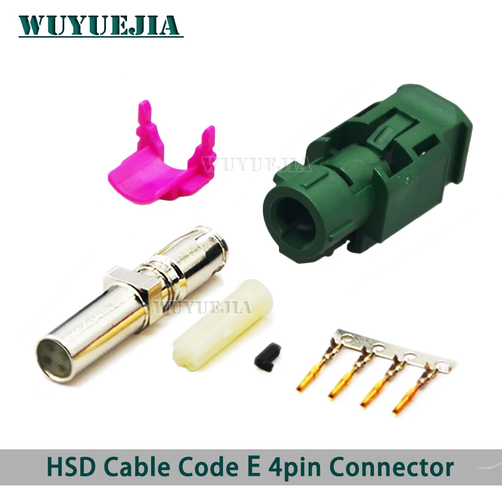

Hot sell Fakra 4 Pin Core Connector E Straight Female Car Reversing LVDS Video Wiring Harness Plug HSD Cable for BMW Benz Audi