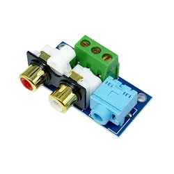 RCA AUX Connector AUX3.5mm Audio Socket to Dual AV RCA Socket Connection Adapter Board for Front Board Amplifier Board Chassis
