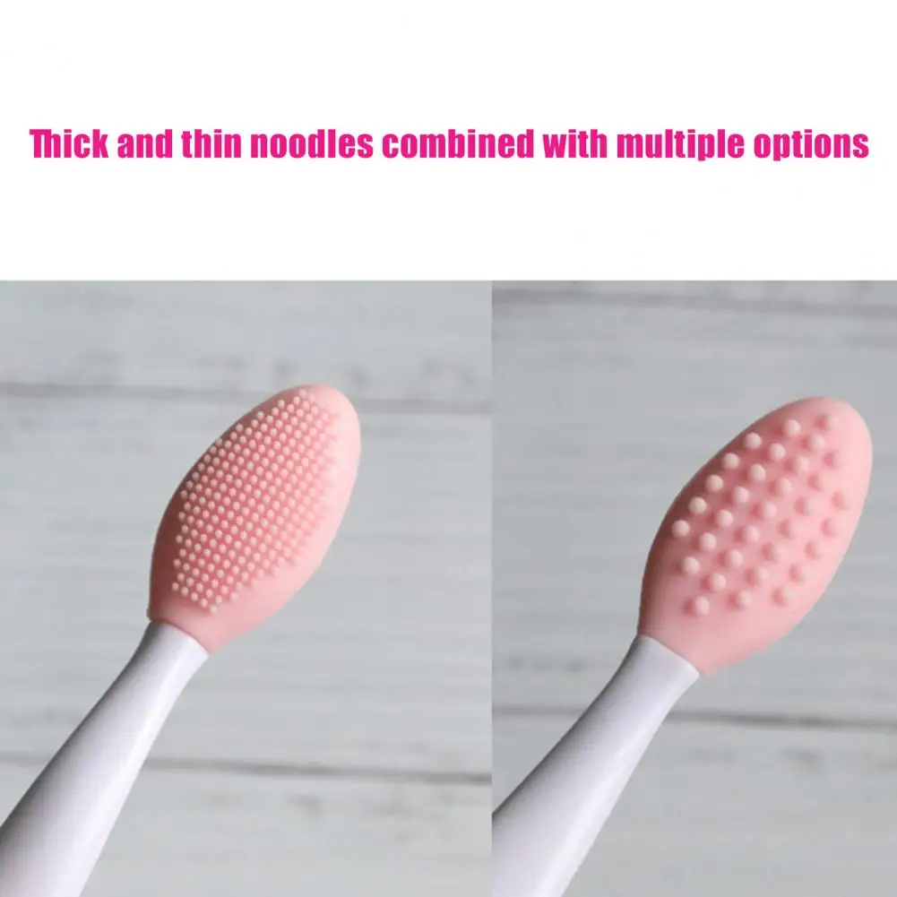 Neusborstel Dubbelzijdig mee-eter Verwijderen van siliconen Schoonheid Neus Lange steel Mee-eter Schoon gereedschap voor thuis