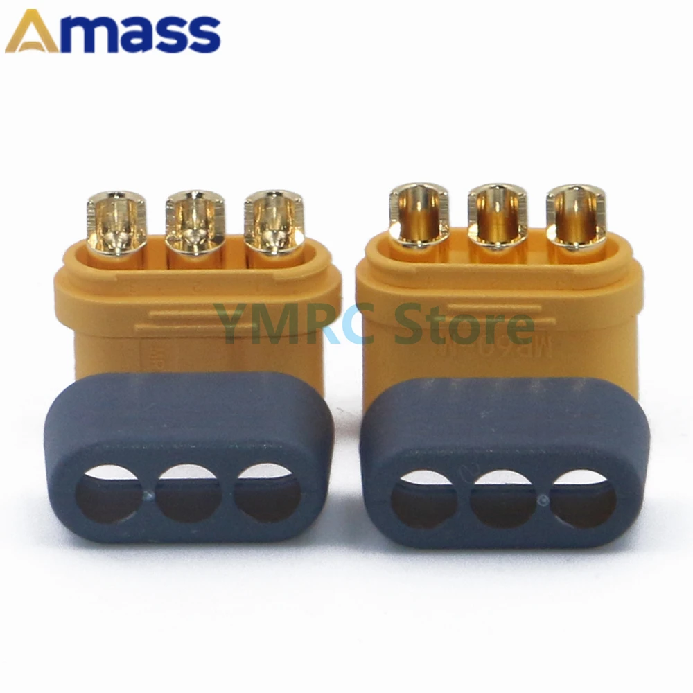 Amass MR60 커넥터 플러그 암수 커넥터, 외장 3.5mm 불릿 커넥터, 모터 컨트롤러용, 50 쌍