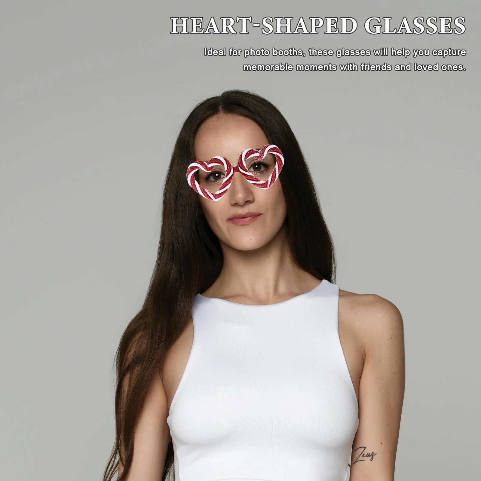 

Heart Glasses Candy Heart Design Stylish Novelty Eyeglasses for Parties Photo Shoots Beach Events Lightweight ABS Material Fun