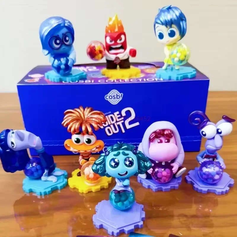 Disney Figure Pixar Inside Out 2 Mystery Box Joy Sadness Anger Disgust Cosbi Blind Box Collectible Model Dolls Toy Surprise Gift