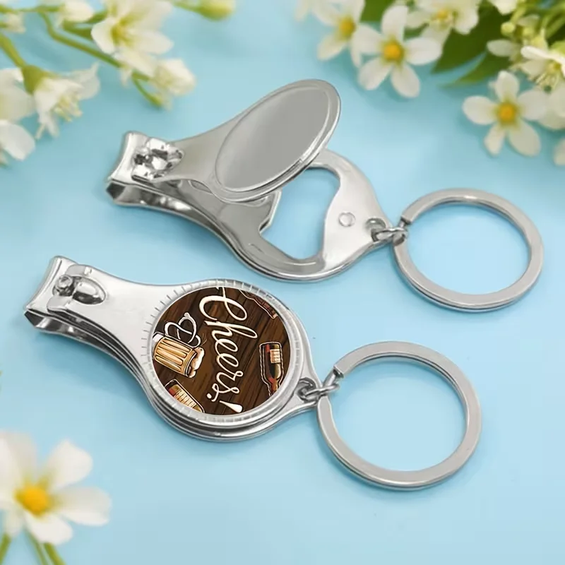 Customisable nail clipper keychain with photo/text/logo, multifunction keychain, nail clipper keychain with bottle opener,
