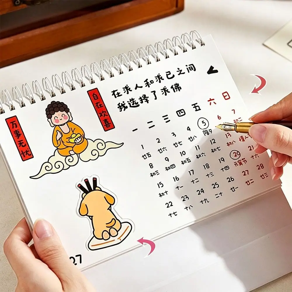 Standing 2027 Blessing Desk Calendar Foldable Monthly Layout Monthly Calendar Colorful Appearance Portable Flip Calendar