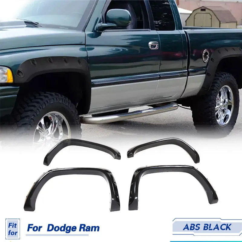 

Wheel Arch Side Fender Flares Trims ABS For Dodge Ram 1994-2002 1500 2500 3500 Car Wheel Arches Fender Flares Mudguards Trims