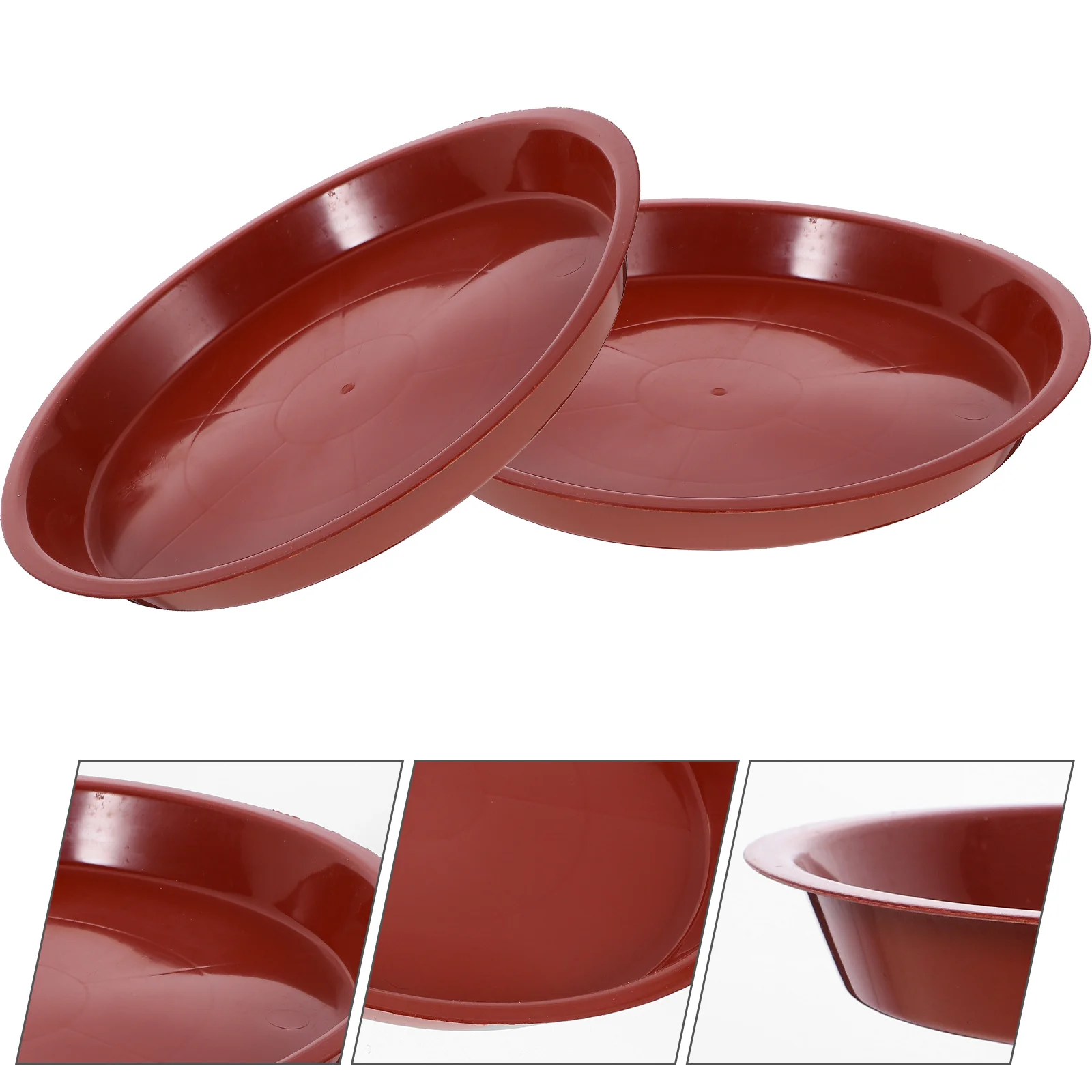 4PCS Plastic Flowerpot Drip Tray Plant Pot Saucer Flowerpot Chassis Tray for Fleshiness Planter Garden Balcony (Red)