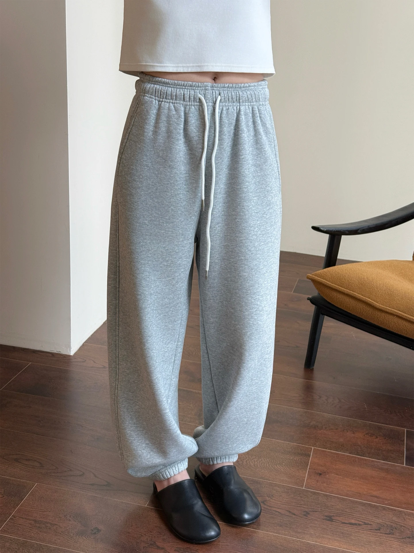 

WANGER Fce Lined Sports Faion Trousers Elastic Waist Loose Fit Thiened Sweatpants Women's Casual Pants Cotton Blend