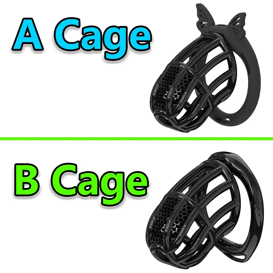 Soft Silicone Chastity Cage Device Anti-Cheating Penis Lock with 4 Size Cock Rings Penis Restraints for Men Discreet Sex Toys view 3
