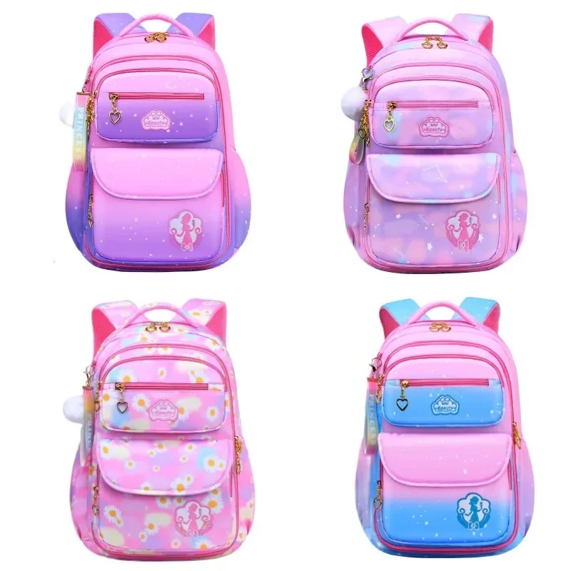 Grundschule Schult asche Farbverlauf Regenbogen Farbe Kinder rucksack leichter wasserdichter Rucksack für Mädchen 6-12 Jahre alt