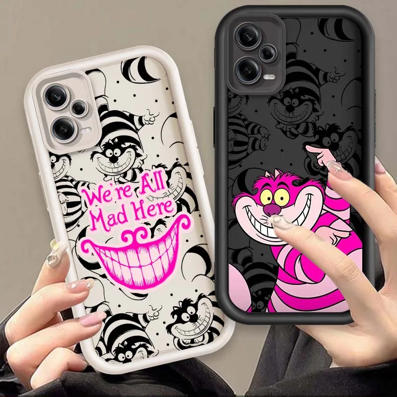 

Disney Cheshire Cat Cute For Xiaomi Redmi Note 14 13 13R 12 12R 11 11E 11T 11S Pro Plus 5G Eye Ladder Cover Phone Case