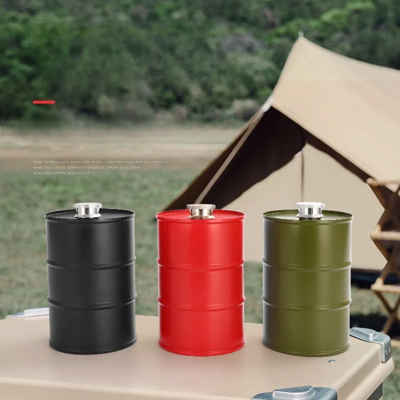 

Portable Leakproof 25oz Vodka Oil Drums Whisky Flagon 304 Stainless Steel Hip Flask Whisky Container For Outdoor Camping