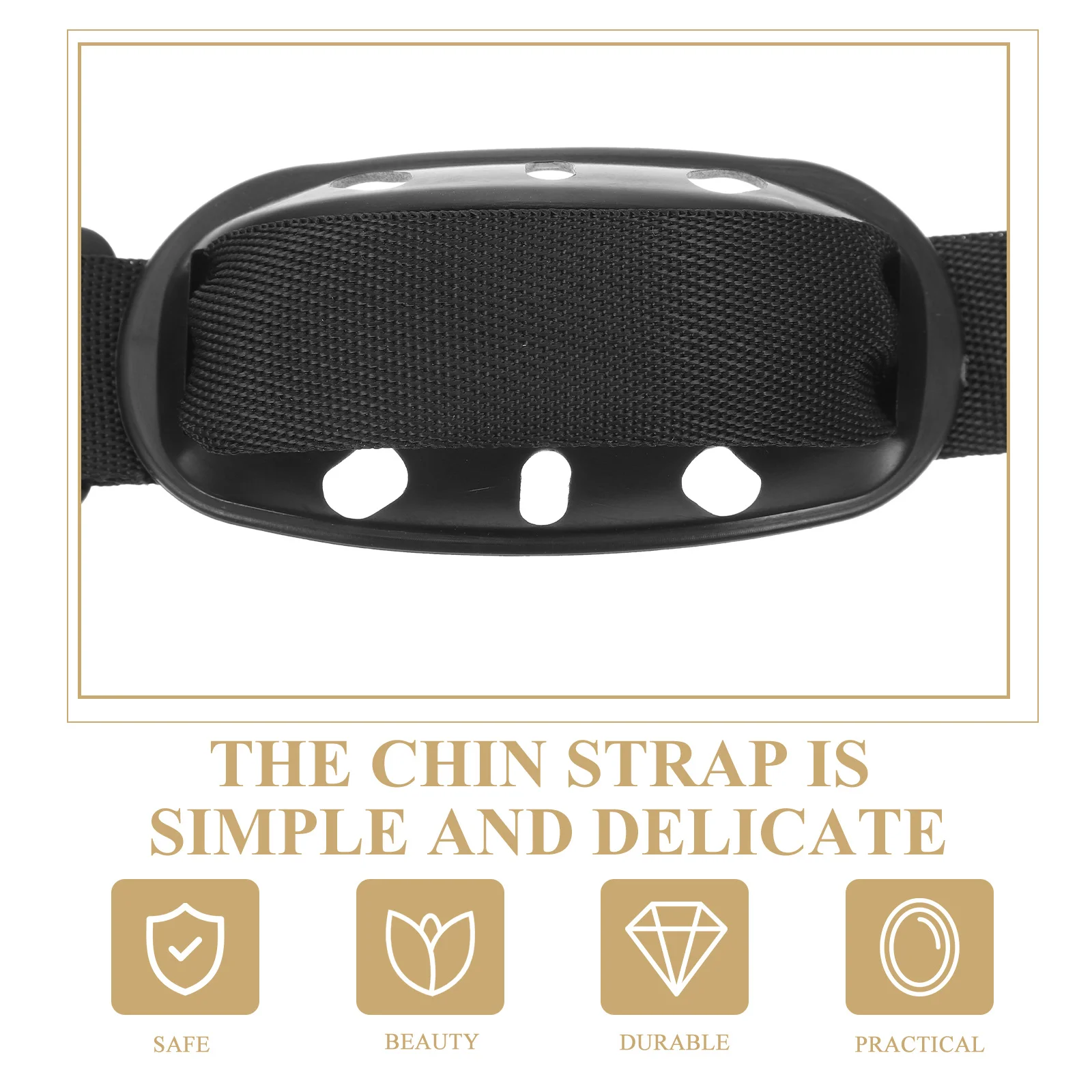 Light Weight Adjustable High Strength Safety Mandibular Fabric Strap(Black and Chin Rest Black or White for Random)