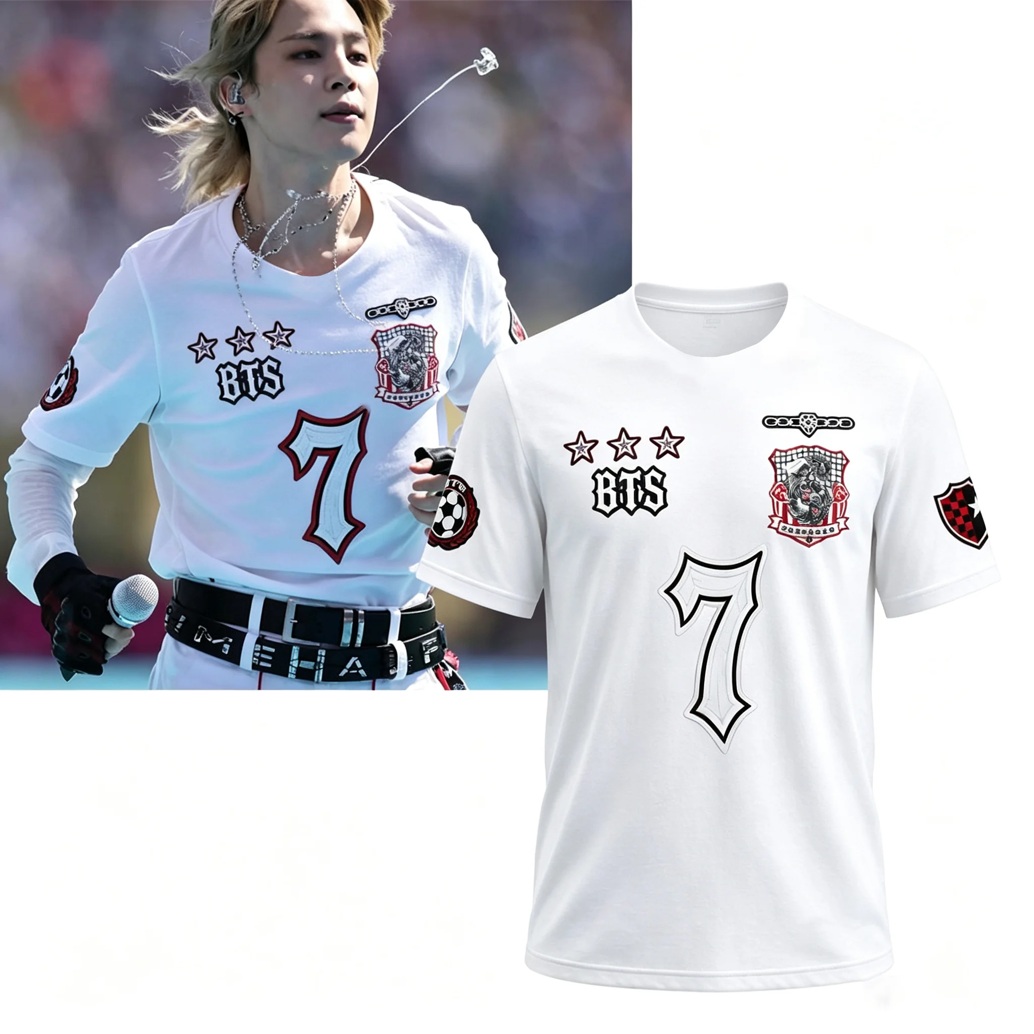 Nouvelle Arrivée BTS Jimin Numéro 7 T-shirt en Coton Graphique Hommes Femmes Enfants Fans Kpop ARMY Tee-shirt en Coton Coréen à Manches Courtes Hauts Décontractés