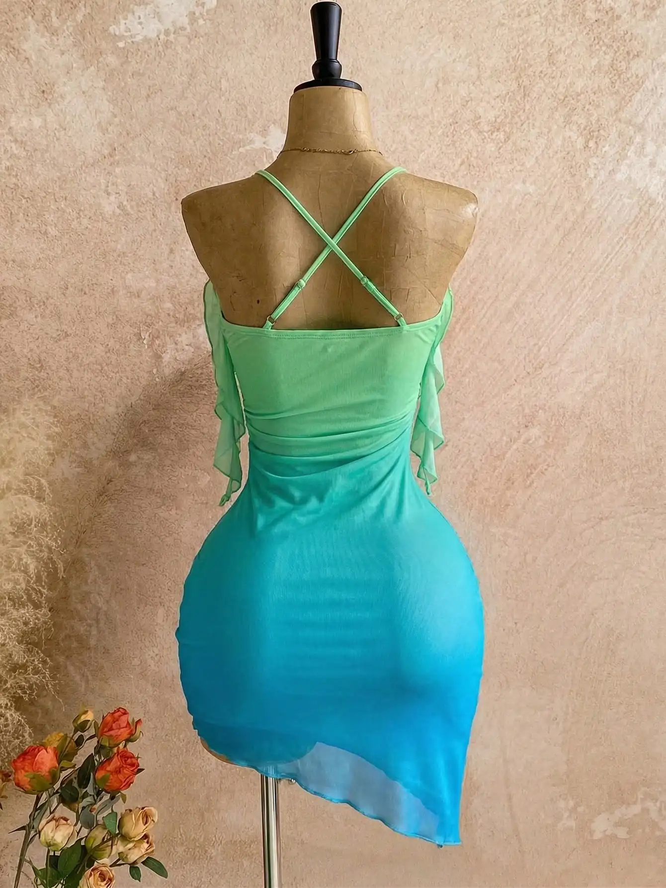 

Сексуальное винтажное платье с цветочным принтом и оборками по низу, оранжево-коралловое с градиентом, для торжественных мероприятий, вечеринок, пляжа и отпуска