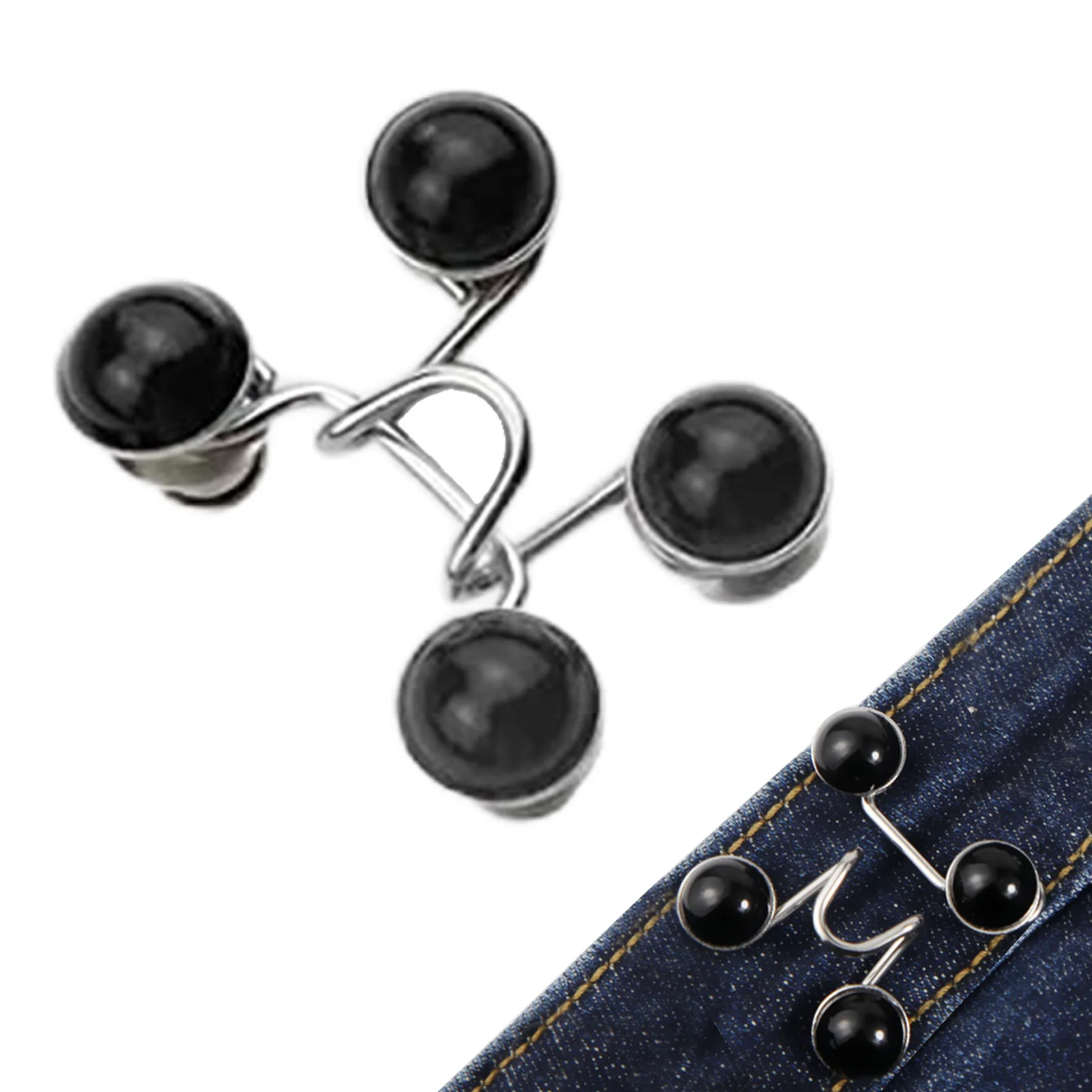 Adjustable Nail-Free Waist Buckle DIY Invisible Adjust Button Invisible Adjust Button Metal Garment Hooks Detachable Jean Button