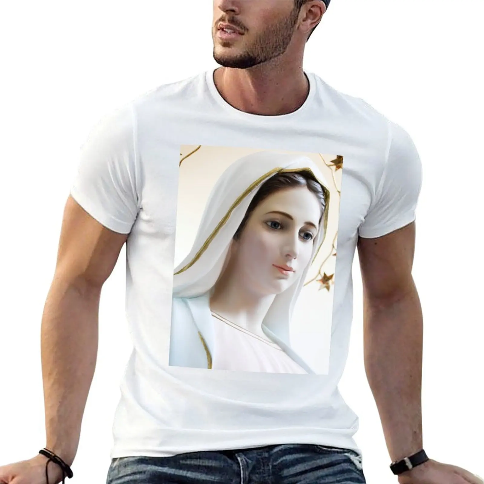

Mary of Medjugorje T-Shirt t shirts for man cotton soft cotton t shirts man 100% t shirt man plain T-Shirt