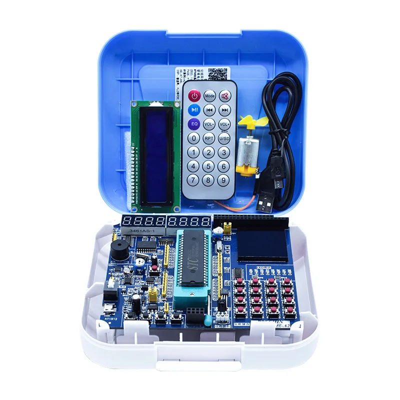 STC89C52 51 Microcontroller Development Board Kit: Ultrasonic Radar + Oscillating Fan for Students
