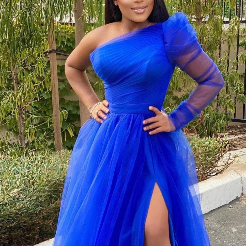 อเมริกาและแอฟริกาผู้หญิง PLUS ขนาดชุดราตรีเซ็กซี่ Big Ruffle แขนสั้นชุดราตรีแฟชั่นชุดเจ้าสาวงานแต่งงาน