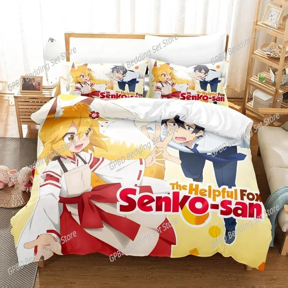 3D Print Anime The Helpful Fox Senko San Bedding Set Single Twin Full Queen King Size Bed Set Adult Kid Bedroom Duvet cover Sets