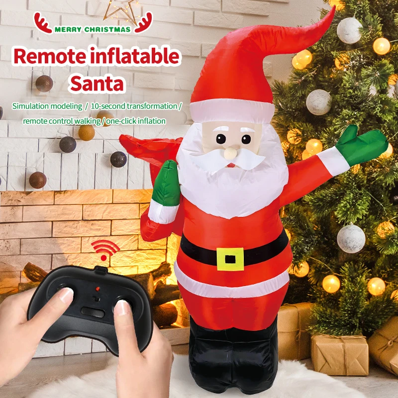 Christmas Gift RC Inflatable Santa Claus Toys Electric Rechargeable Children's Remote Control Toys Holiday Interactive Boys Gift