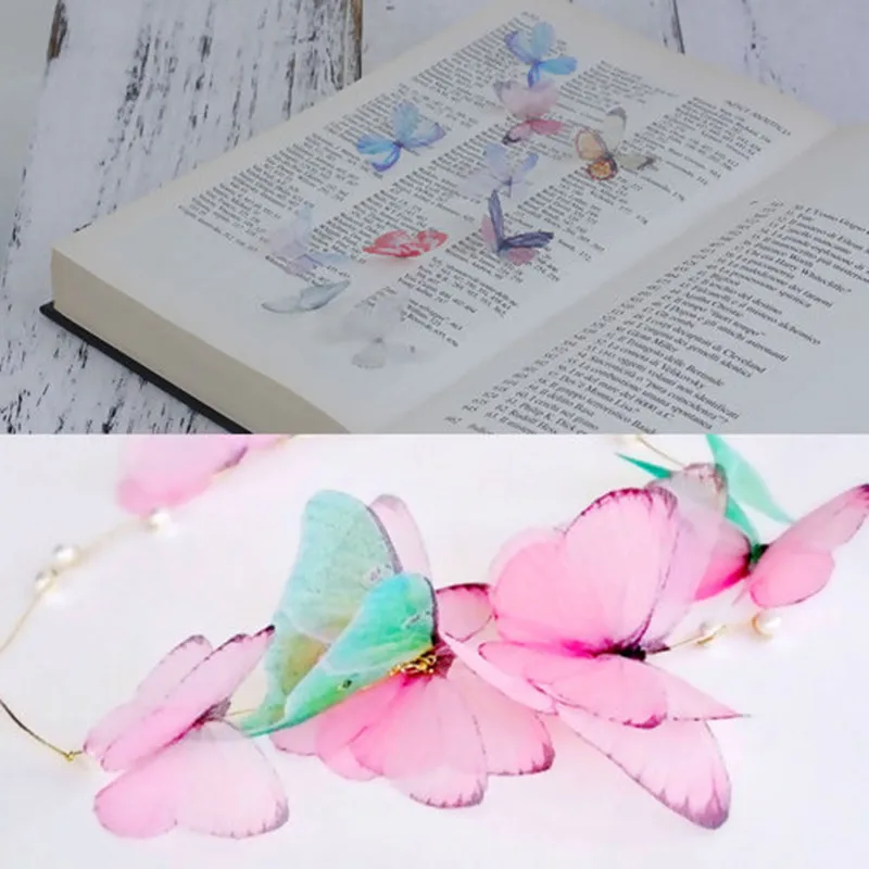 8Seasons Multicolor Organza For DIY & Craft Ethereal Butterfly Handmade DIY Making Earrings Necklace Jewelry Gift 30mmx22mm,5PCs