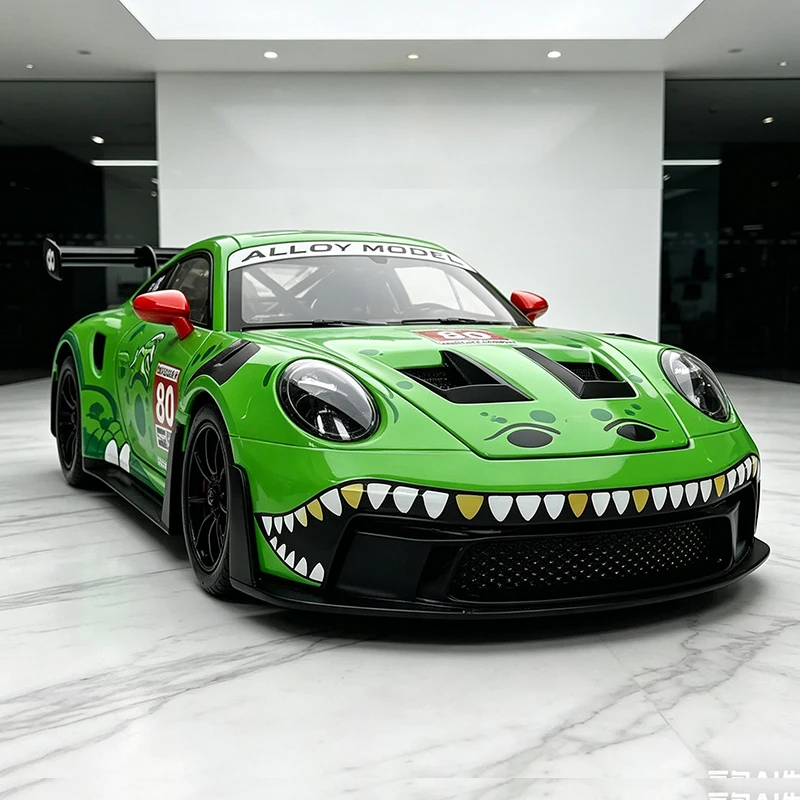NOWY 1:24 911 GT3 RS Modyfikowany Samochód Supercar Model Samochodu z Stopu Metali Dźwięk i Światło Model Samochodu z Napędem Pull-Back Kolekcjonerski Prezent Urodzinowy
