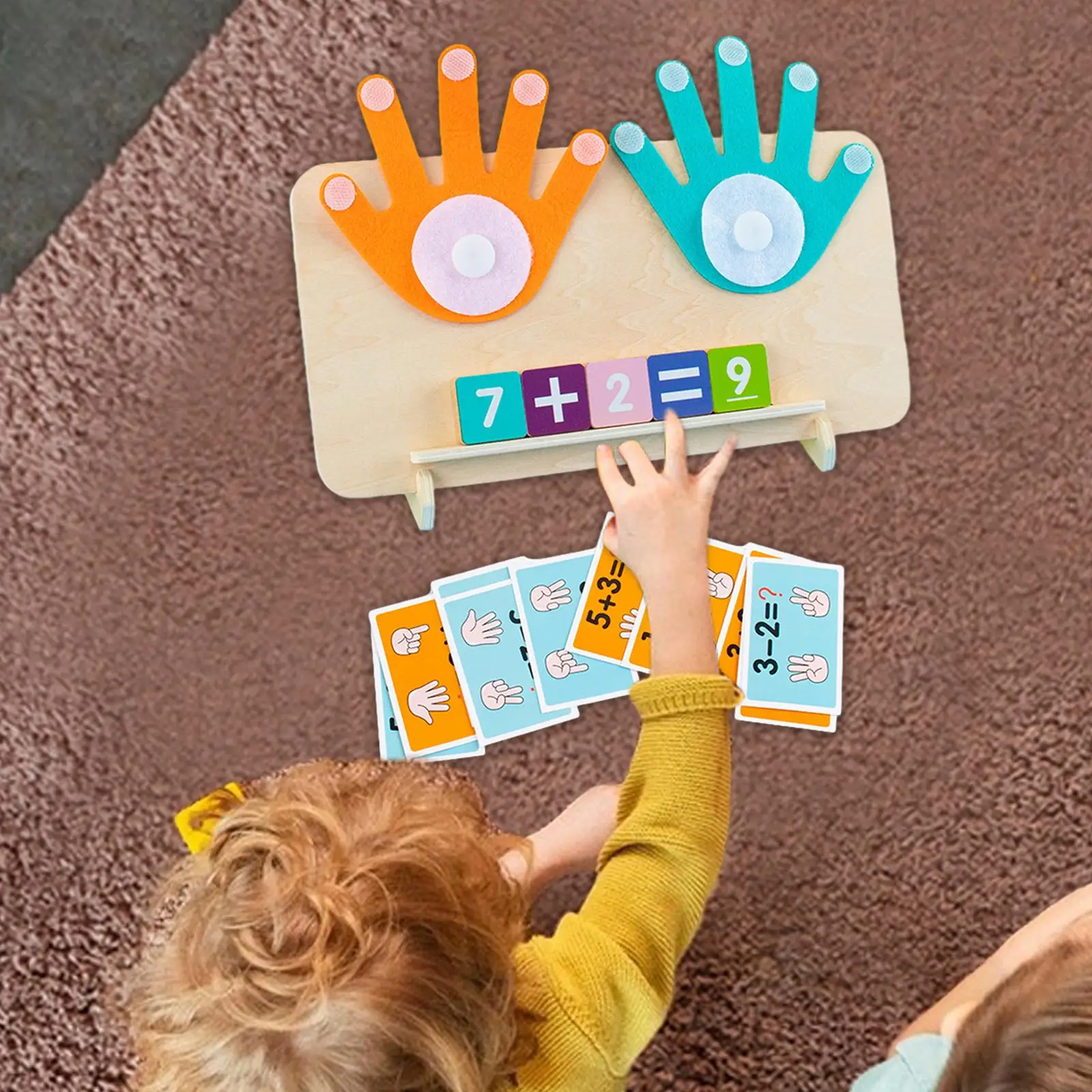 Zones de jouets Montessori, fournitures scolaires, nombres de doigts en feutre, jouet mathématique pour jeu de voyage