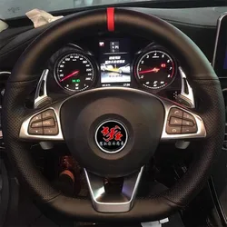 Hand-stitched non-slip Genuine Leather car Steering Wheel Cover For Mercedes Benz W176 W246 W205 C117 C218 X218 W213 X253 C253