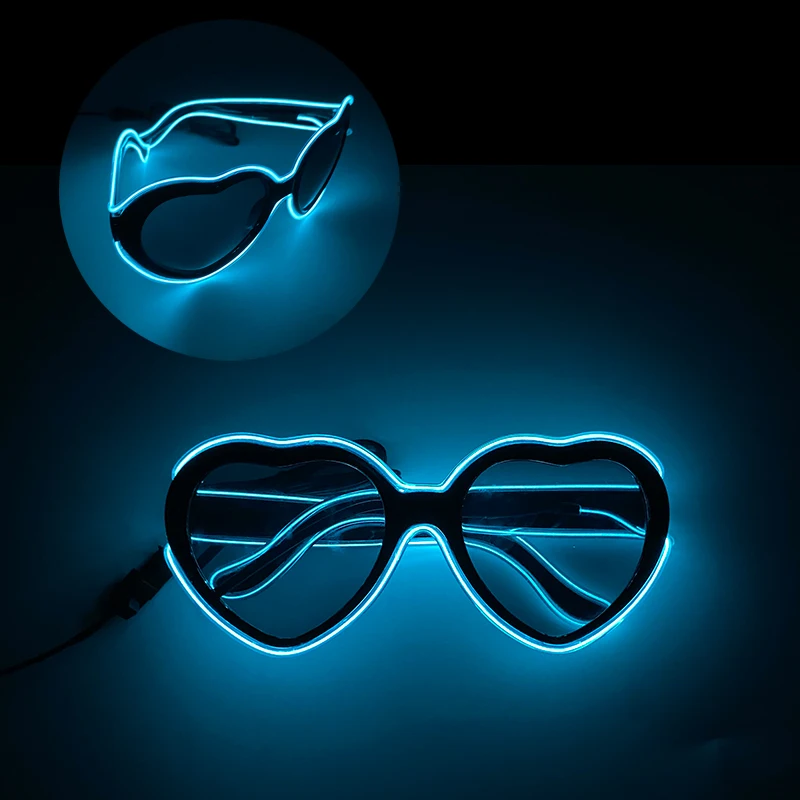 EL Wire Cyberpunk Glasses For Cosplay Led Sunglasses Halloween Christmas gift Decoration Glowing Neon Glasses dance show props