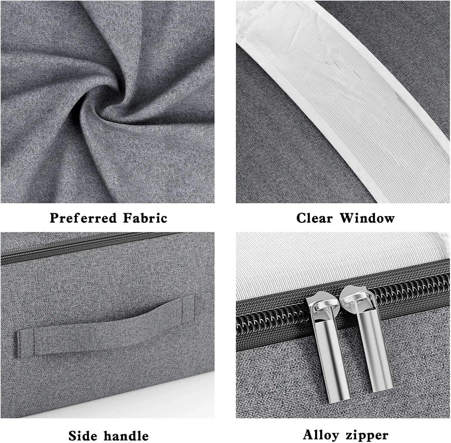 Cation Bettunterlage-Aufbewahrungstasche, Transparentes Fenster, Griff Inklusive, Ideal für Kleidung, Decken, Platzierung unter dem Bett, im Schrank, War – Detail 7