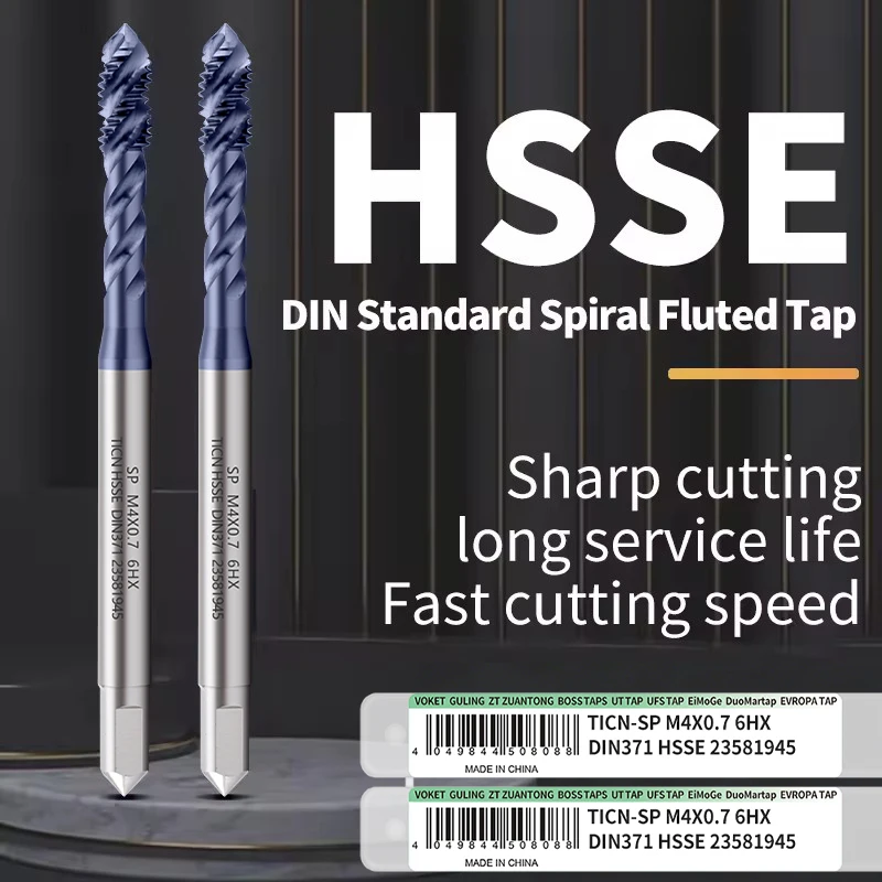 ZUANTONG 1 Stück HSSE-M35 DIN 371 376 Standard Spiralgewindebohrer M2 M2.5 M3 M4 M5 M6 M8 M10 M12 M14 M16 Maschinengewindebohrer – Detail 5