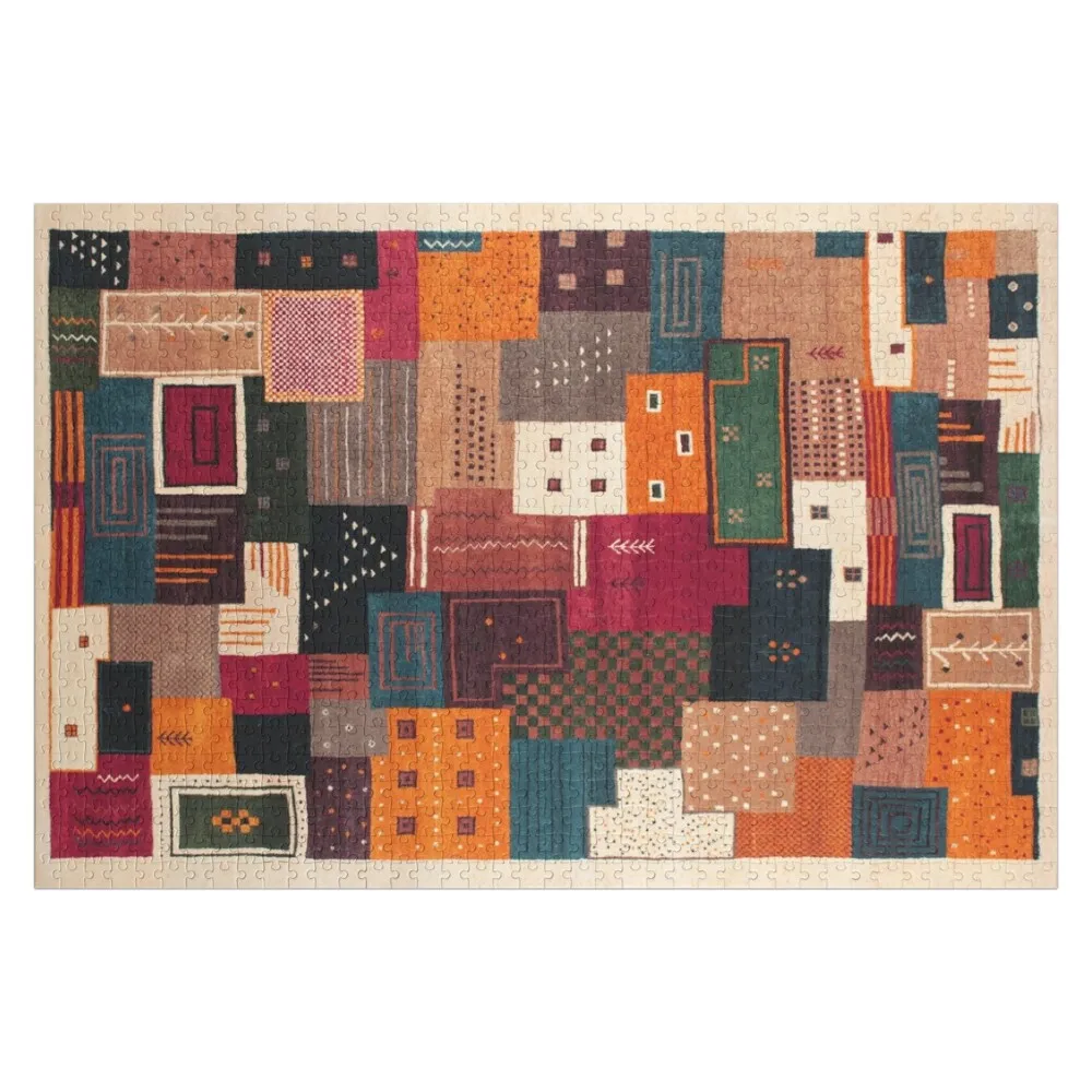 Oriental Traditional Vintage Moroccan Collage Style Artwork Jigsaw Puzzle Wood Name Christmas Gifts Puzzle
