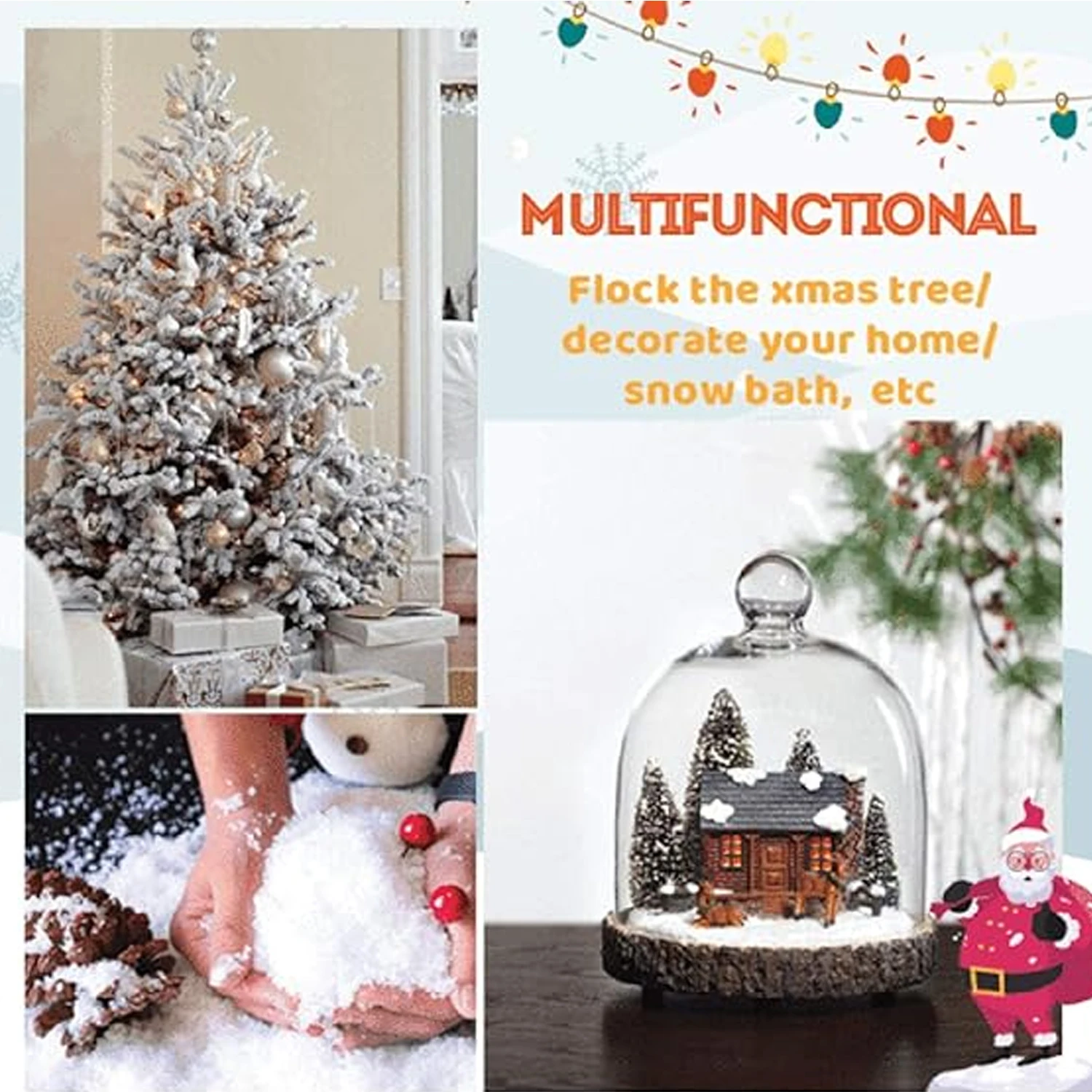 인공 파우더 혼합, 가짜 눈, 결혼식, 요정 집 장식 제작에 사용