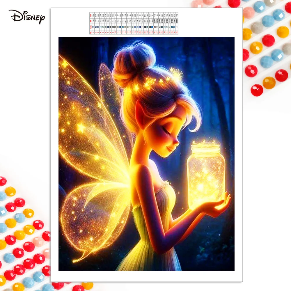 Disney Diamond Embroidery The Tinker Bell Picture Of Rhinestones Full Square Mosaic Portrait Painting Cross Stitch Wall Art