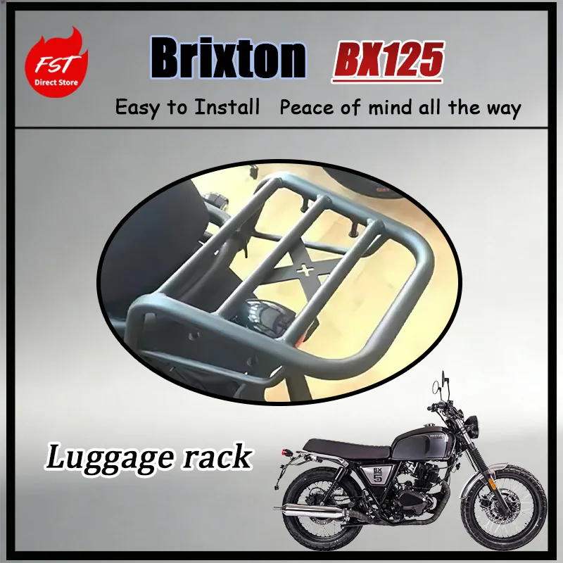 Portaequipajes Trasero para Motocicleta Estilo Retro, Estante Portaequipajes para Brixton G3 BX125BX150 TD150-33, Tubo de Acero Integrado, Duradero