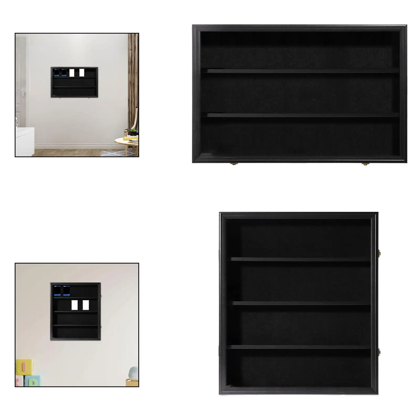 

Sports Card Display Case Clear View Showcase Space Saving for Football Basketball Hockey Cards Collection Lockable Wall Cabinet