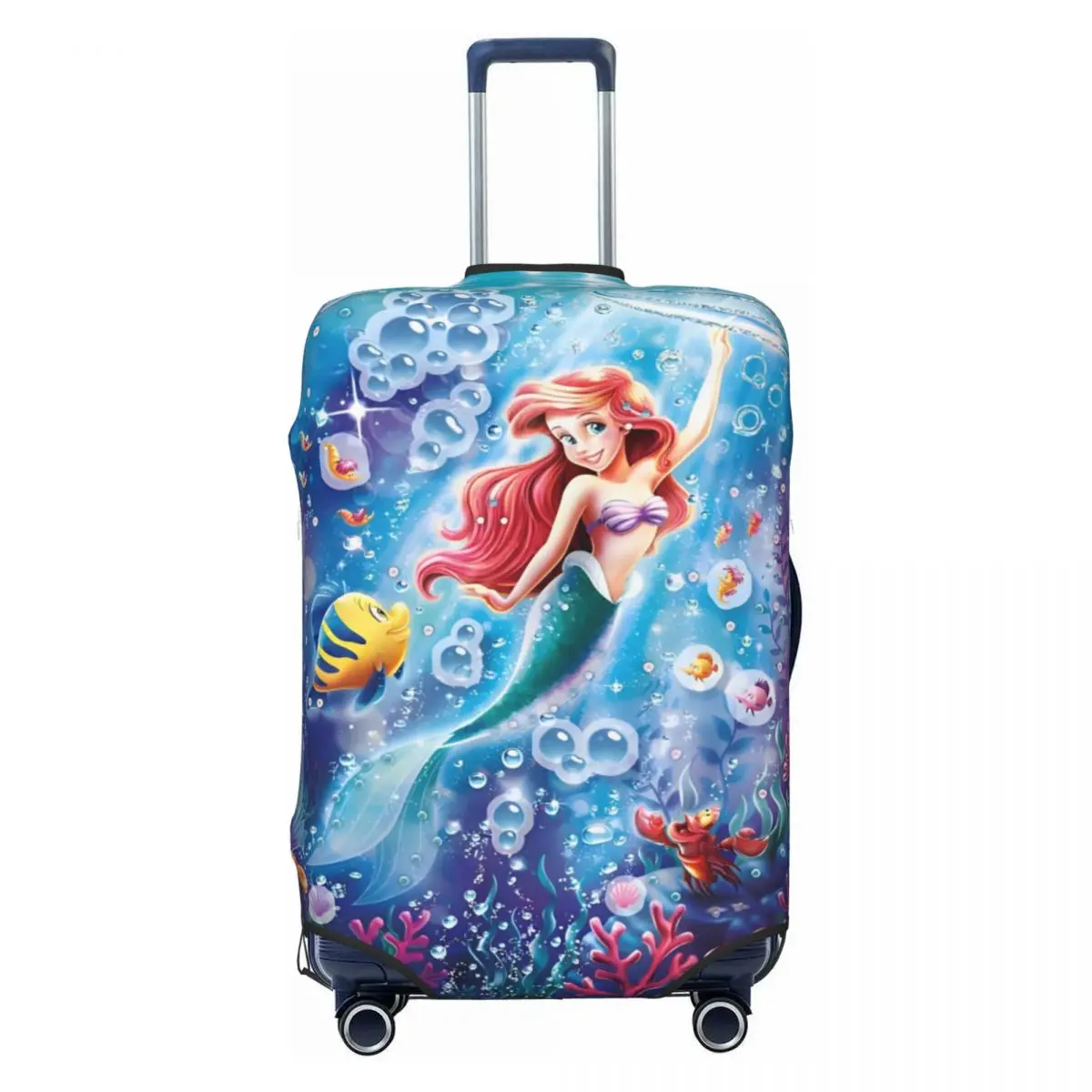 

Custom The Little Mermaid Cartoon Luggage Cover Cute Kawaii Princess Suitcase Protector Covers Suit For 18-32 inch